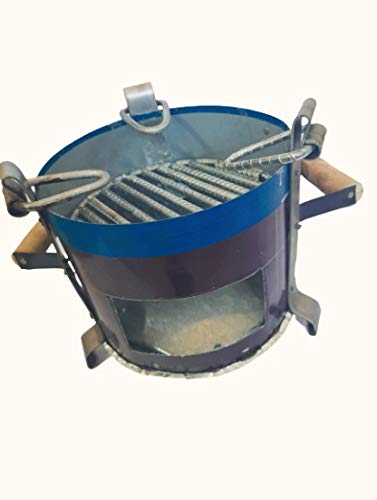 Amrapali Angeethi BBQ Style Metal Ashtray, Gas Stove tandoor Griller Heater Oven, sigdi chulha Traditional Standard Size Coal Charcoal Keeper