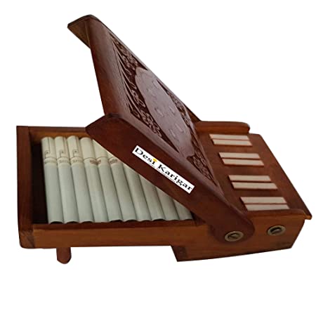 Desi Karigar Antique Piano Shaped Wooden Cigarette Dispenser2