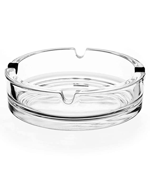 Favola Classic Crystal Quality Heavy Glass Ashtray (Set of 2 Pieces)1
