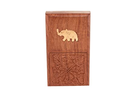 KESHA SPREE Rosewood Sheesham Wood Pocket Cigarette Case Holder Stand (4.75 x 2.75 x 1.25 inch, Brown), Perfect to Keep 10 Cigarettes1