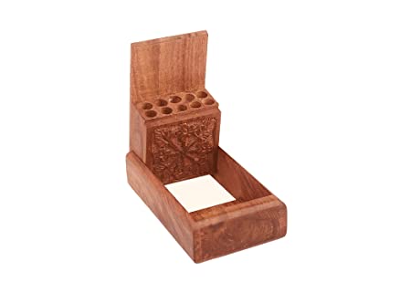 KESHA SPREE Rosewood Sheesham Wood Pocket Cigarette Case Holder Stand (4.75 x 2.75 x 1.25 inch, Brown), Perfect to Keep 10 Cigarettes2