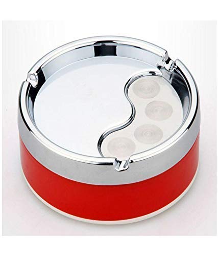 LAGET® Revolving Plastic and Stainless Steel Windproof Ashtray Rotating Lid Convenient Smokeless Ashtray for Cigarette, Cigar for Home and Office(Pack of 1, Multicolor)2