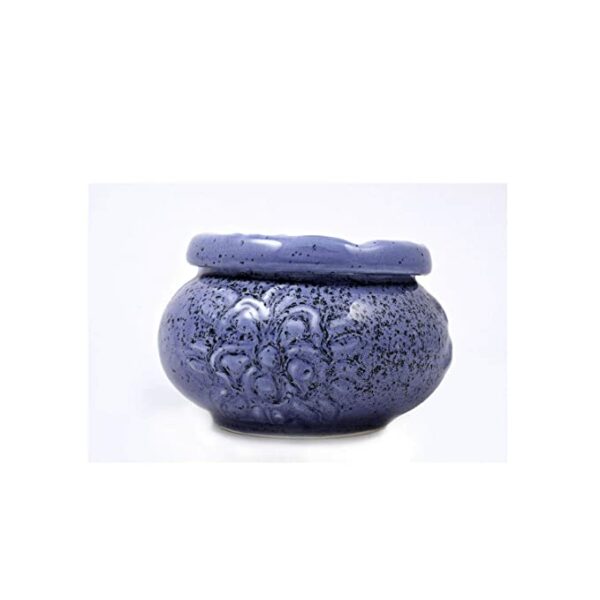 Lasaki Ceramic Ash Tray Hand Painted Attractive Contrast Blues