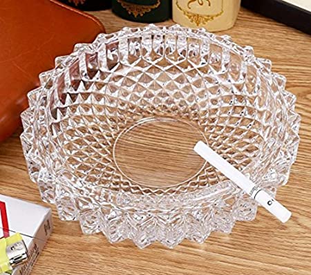Logicmart Crystal Glass Ash Tray Smoke Collectible Tribal Decoration Cigarette Ashtray for Home, Hotel and office Use
