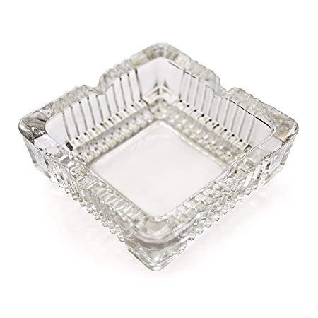 Pure Source India Crystal Clear Glass Ashtray for Cigarette,This Smocking Tray is Big Enough and Premium in Quality,Weight is About 500 Grams1