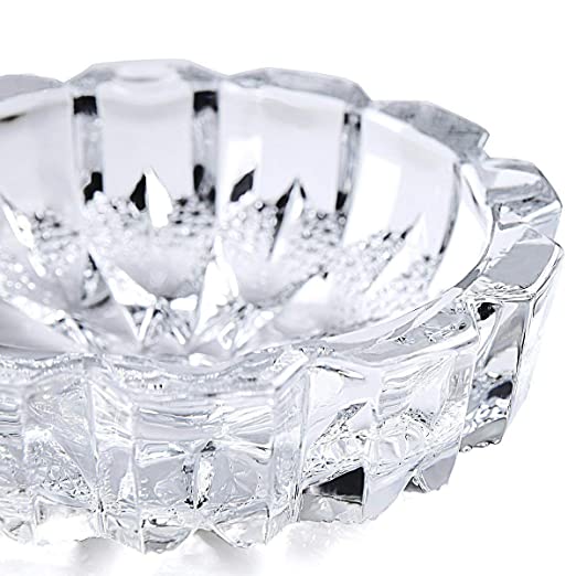 Pure Source India Glass Ashtray Decorative Bowl (Clear_3.5 Inch X 3.5 Inch X 1.1 Inch)2