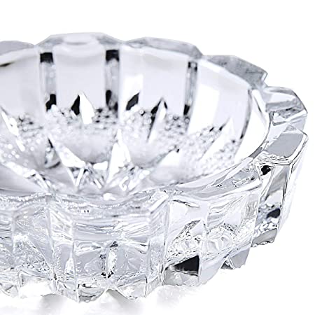 Pure Source India Glass Ashtray Decorative Bowl (Clear_3.5 Inch X 3.5 Inch X 1.1 Inch)3