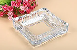 Pure Source India Glass Ashtray Glass Bowl for Decoration (Clear_3.5 Inch X 3.5 Inch X 1.1 Inch)
