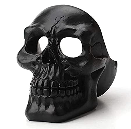 Resin Human Skull Ashtray Home Ornaments for Scary Halloween Decorations, Decorative Skulls, Skeletons Figurines for Bar Accessories, Smoking Room Decor for Smokers (Black)