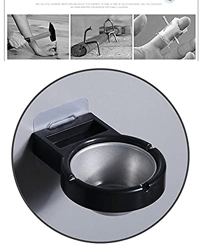SHIDHMI Cigarette Ashtray Big Size Round Rotating Stainless Steel, Plastic Ashtray, Wall- mounted Waterproof Wall Hanging Ashtray with Suction Cup for Home Bathroom Office Toilet6