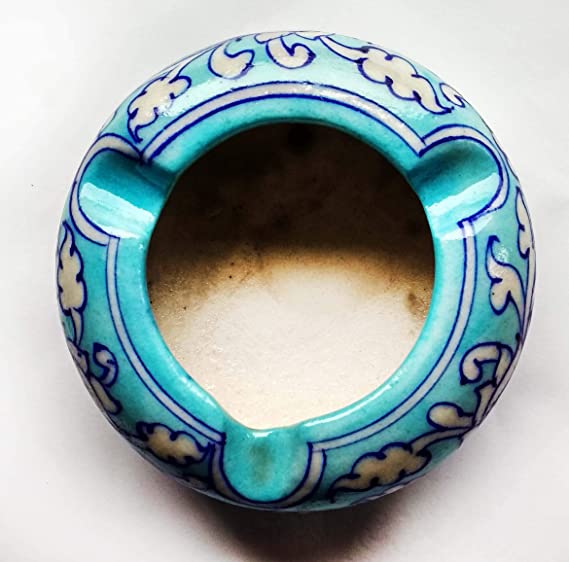 SHIV KRIPA Ceramic Pottery Ash Tray (Blue)1