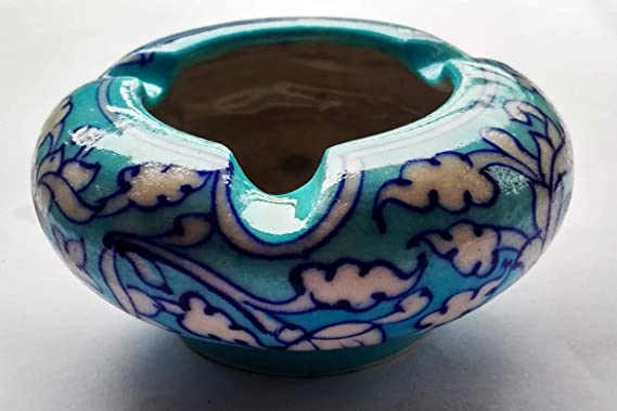 SHIV KRIPA Ceramic Pottery Ash Tray (Blue)2