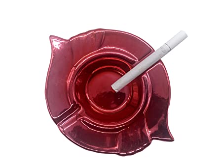 Shopster Creative Red Metallic Ceramic Cigarette Ashtray Tabletop Portable Modern Ashtrays Cigar for Outdoor Indoor Desktop Smoking home Office Fashion Decoration1