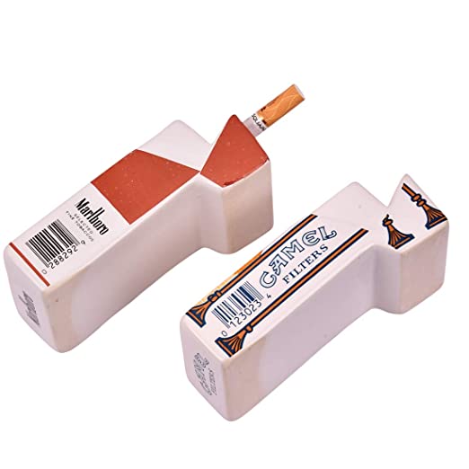 UMHISHOP Marlboro Ceramic Cigarette Ashtray for Home, Car or Office (Marlboro Red) (4x2.4x1.6-inch)3