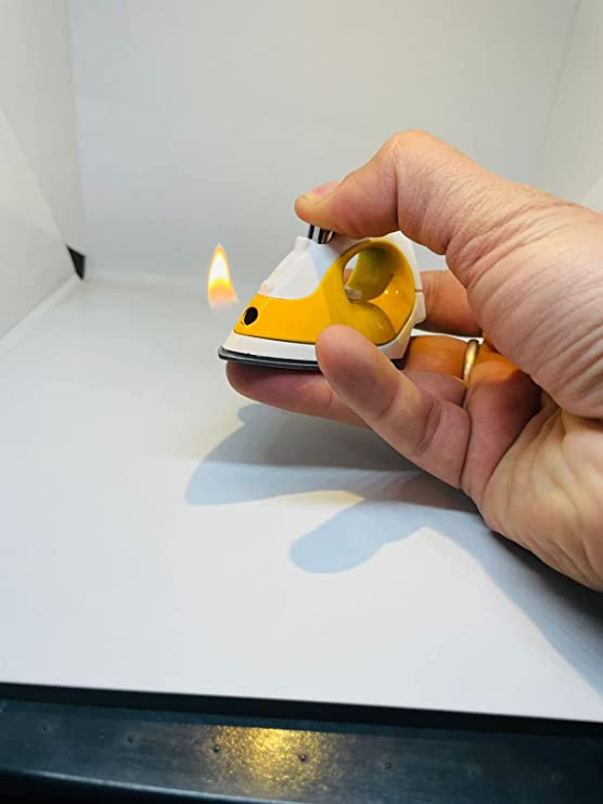 WBD Antique and Stylish Cigarette Lighter ( Iron Shape Yellow Color) Color May Vary1