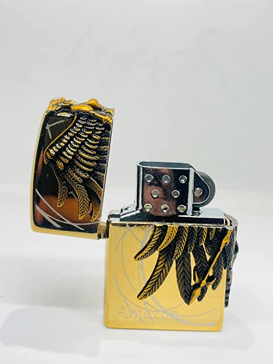 WBD Cigarette Windproof Pocket Lighter ( Golden Glossy ) Angel Design1
