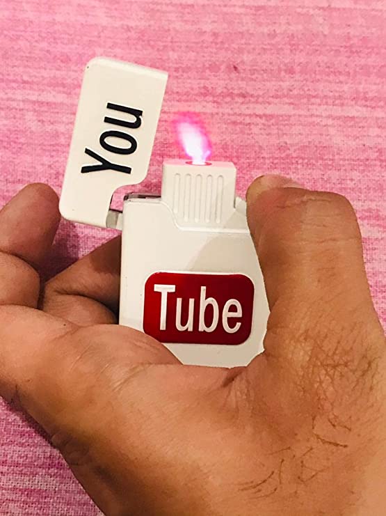 WBD Premium Look You Tube Logo Cigarette Lighter for Youtubers (White)2