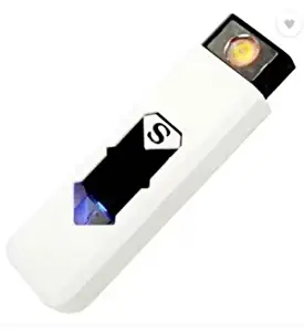 WBD, Rechargeable Electronic Windproof Eco Friendly Unique Cigarette Flameless Pocket Lighter (White)