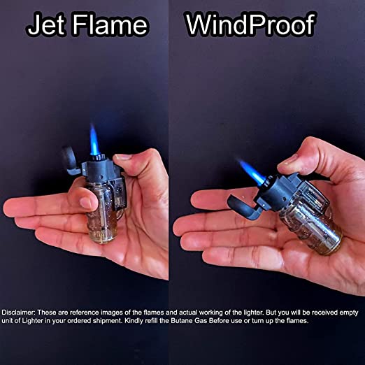 WBD Stylish Butane Gas Lighter Sharp Small Jet Flame Refillable Cigarette Lighter Variation Mini Pocket (Jet Flame Torch) by Gulab's2