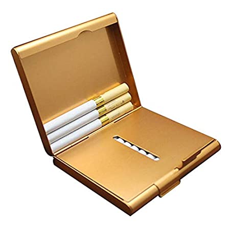 XuBa Men Aluminum Pocket Storage Case for 20 Cigarette Holder Flip Open Container Black Interesting1