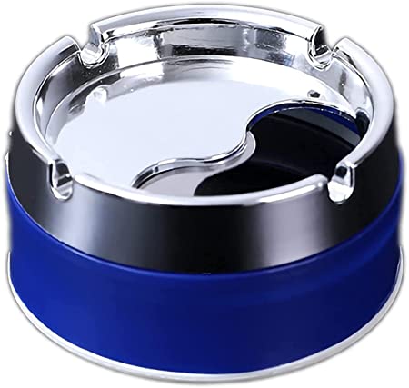 sp Stainless Steel Tabletop Decor Closed Printing Unbreakable Ashtray, Multicolour - 1 Piece