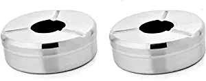 AYURVEDACOPPER Ashtray for Cigarette Stainless Steel Ash Holder Tray with Lid for Home, Office and Bar (Pack of 2)