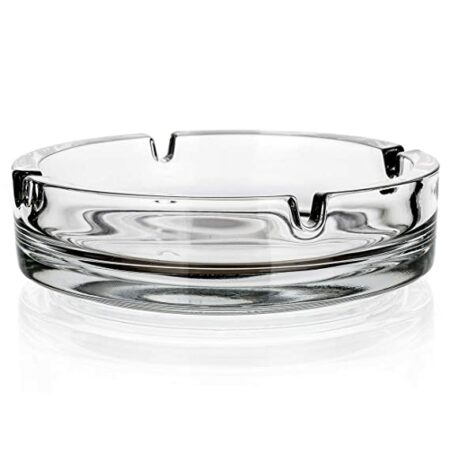 Favola Classic Crystal Quality Heavy Glass Ashtray (Set of 2 Pieces)