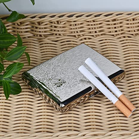 GUSTAVE® Metal Cigarette Case - Double Sided Spring Clip Open Cigarette Box for 20 Cigarettes5
