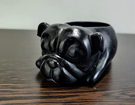 Inara Creation Dog Ashtray Smoking for Home, Office and Bar (Black & Beige) - Set of 24