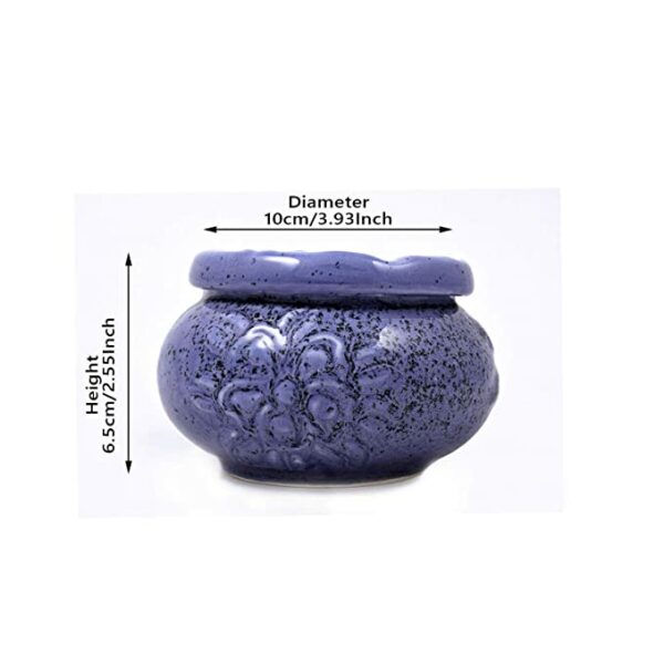 Lasaki Ceramic Ash Tray Hand Painted Attractive Contrast Blues 2