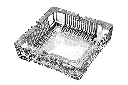 Pure Source India Crystal Clear Glass Ashtray for Cigarette,This Smocking Tray is Big Enough and Premium in Quality,Weight is About 500 Grams2