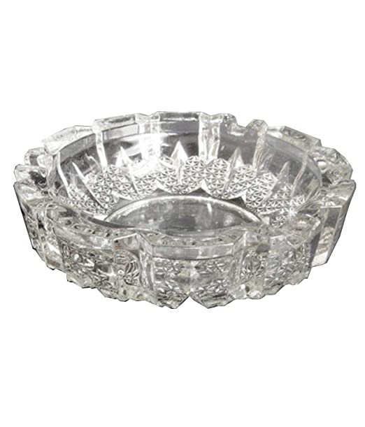 Pure Source India Glass Ashtray Decorative Bowl (Clear_3.5 Inch X 3.5 Inch X 1.1 Inch)3