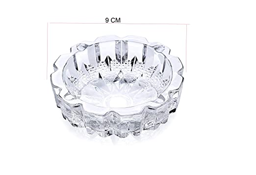 Pure Source India Glass Ashtray Decorative Bowl (Clear_3.5 Inch X 3.5 Inch X 1.1 Inch)4