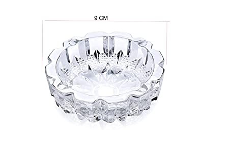 Pure Source India Glass Ashtray Decorative Bowl (Clear_3.5 Inch X 3.5 Inch X 1.1 Inch)5