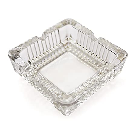 Pure Source India Glass Ashtray Glass Bowl for Decoration (Clear_3.5 Inch X 3.5 Inch X 1.1 Inch)2