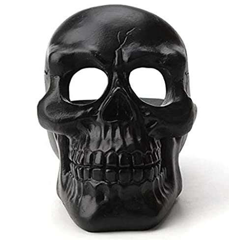 Resin Human Skull Ashtray Home Ornaments for Scary Halloween Decorations, Decorative Skulls, Skeletons Figurines for Bar Accessories, Smoking Room Decor for Smokers (Black)1