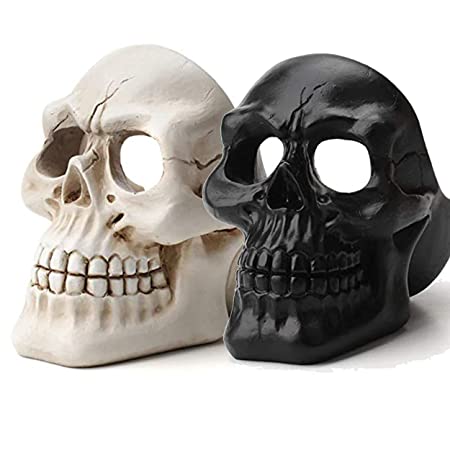Resin Human Skull Ashtray Home Ornaments for Scary Halloween Decorations, Decorative Skulls, Skeletons Figurines for Bar Accessories, Smoking Room Decor for Smokers (Combo)