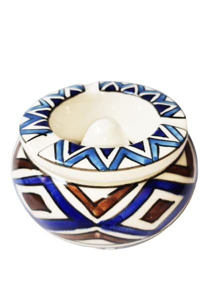 SHANAYRA Multicolor Hand Painted Ceramic Ashtray