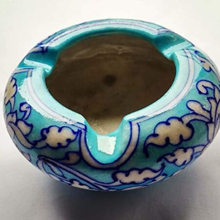 SHIV KRIPA Ceramic Pottery Ash Tray (Blue)