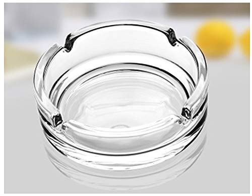 SkyKey Imported Glass Crystal Clear Round Ashtray Set (Transparent)