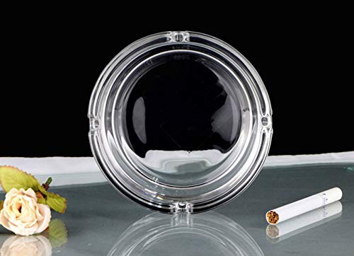 SkyKey Imported Glass Crystal Clear Round Ashtray Set (Transparent)1
