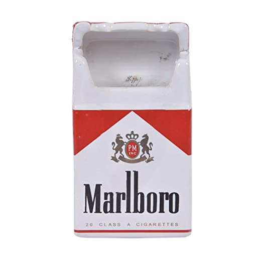 UMHISHOP Marlboro Ceramic Cigarette Ashtray for Home, Car or Office (Marlboro Red) (4x2.4x1.6-inch)1