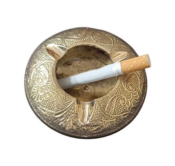 bona Fide Brass Round Design ash Tray ,Brass Hand Made Ashtray for Smoking ,Antique Decorative Designed Ashtray1