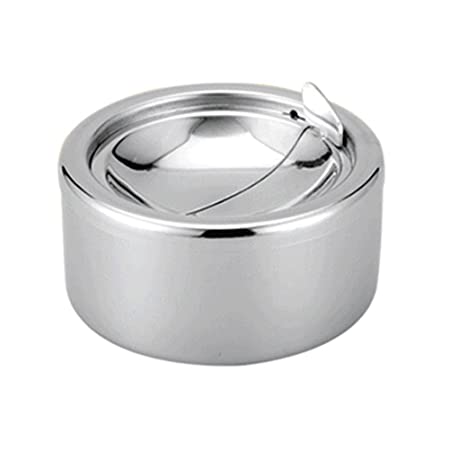 winomo Stainless Steel Ash Tray (11 x 11 x 5 cm, Silver)